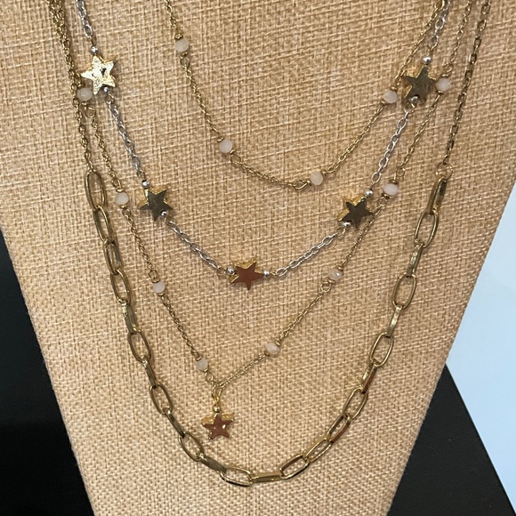 Bohemian “ Terri “ Boho 4 Chain Necklace in Gold R3A - Picture 3 of 4